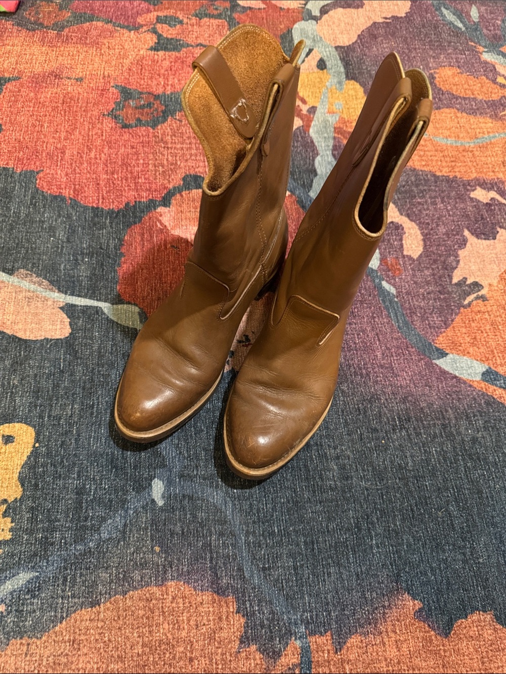 Vintage Brown Leather Engineer Ranch Boots Men’s 10 Americana Workwear Western